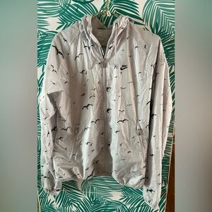 Nike Gray Windbreaker Jacket with seagulls size M